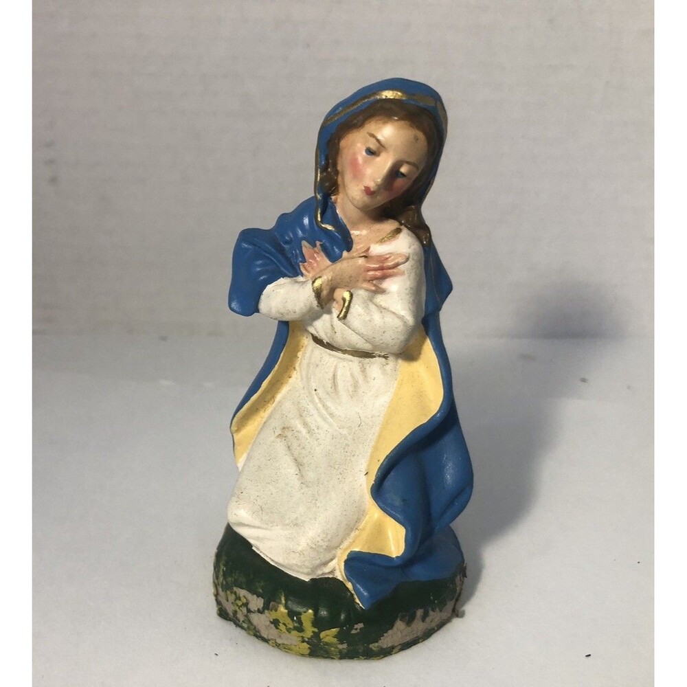 Vintage Mary Manger Figure 4 1/4” Made In Italy Nativity Piece